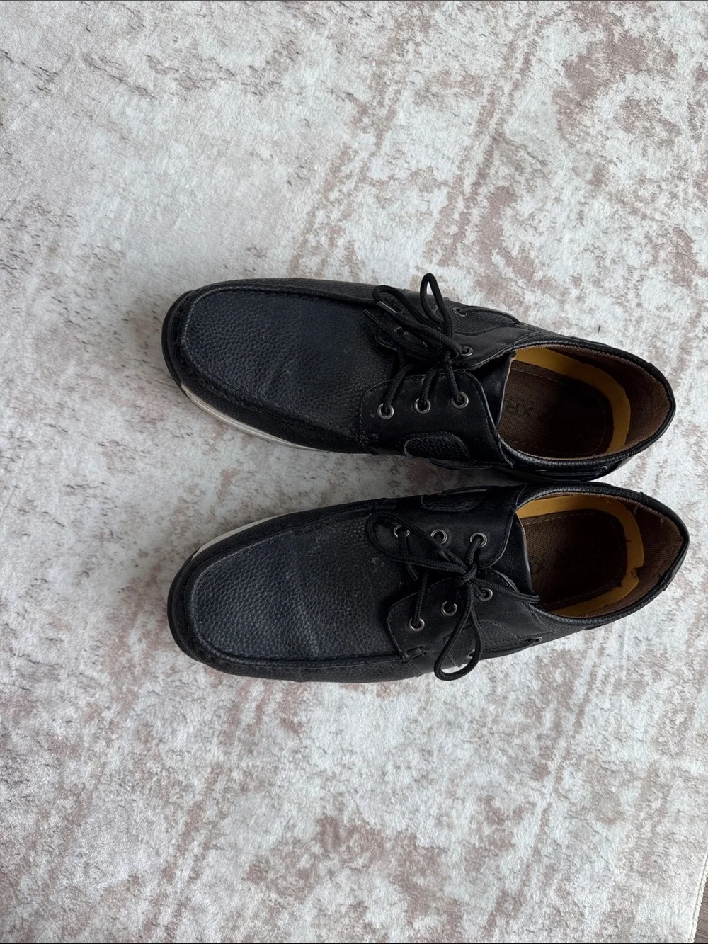 Men's Black Boat Shoes with Lace-Up Comfort